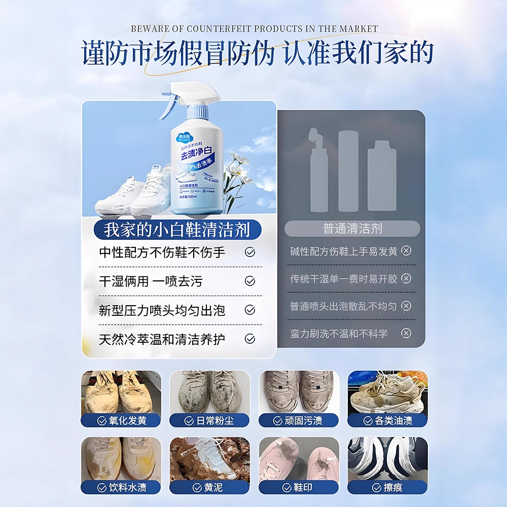 500ml white shoe cleaner no cl - đánh giá và giá Sneaker Care White
